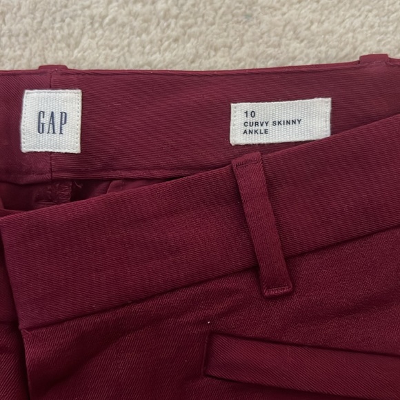 GAP Deep Red Curvy Skinny Ankle Pants - Picture 3 of 6